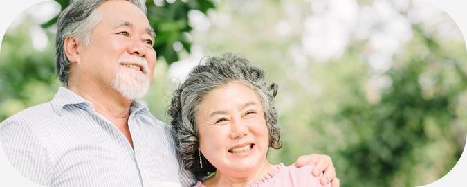 Image: A smiling elderly couple