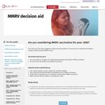 Screenshot of MMR Vaccination decision tool