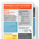 Screenshot of Meningococcal B vaccination - a guide for healthcare providers