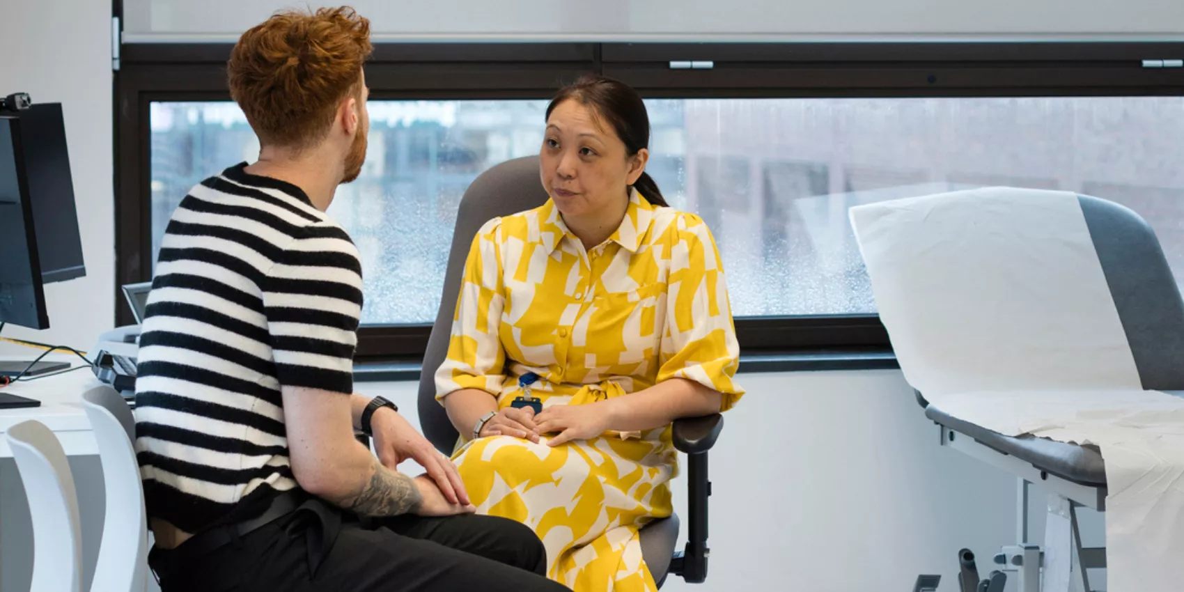 A man talking to his GP