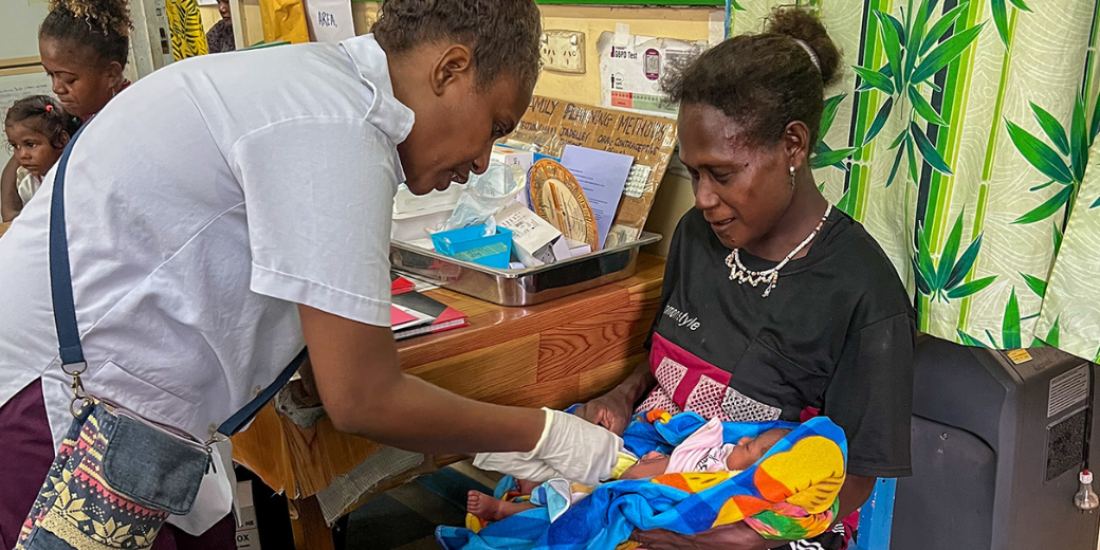 Baby receiving vaccination