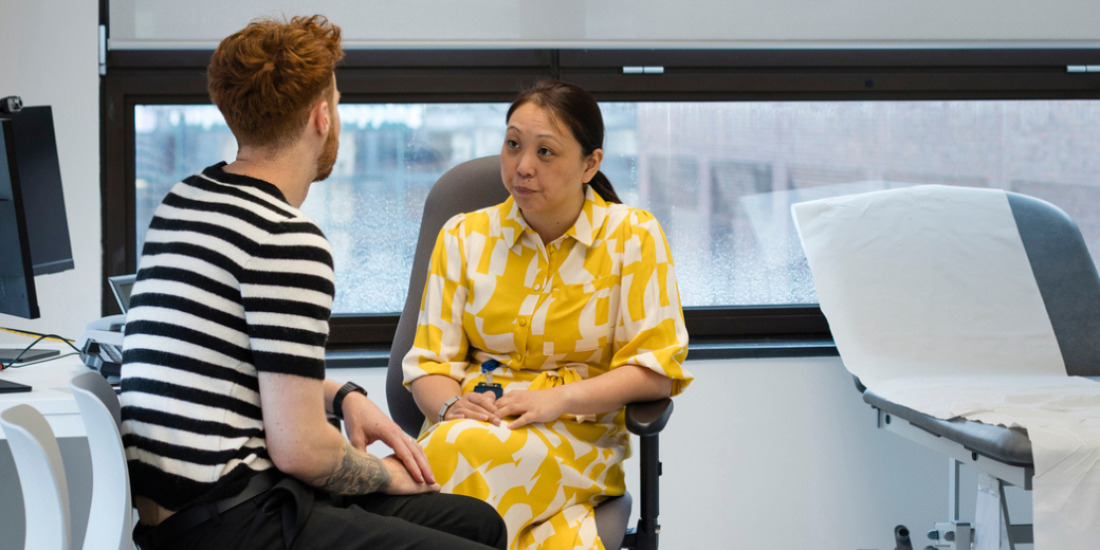 A man talking to his GP